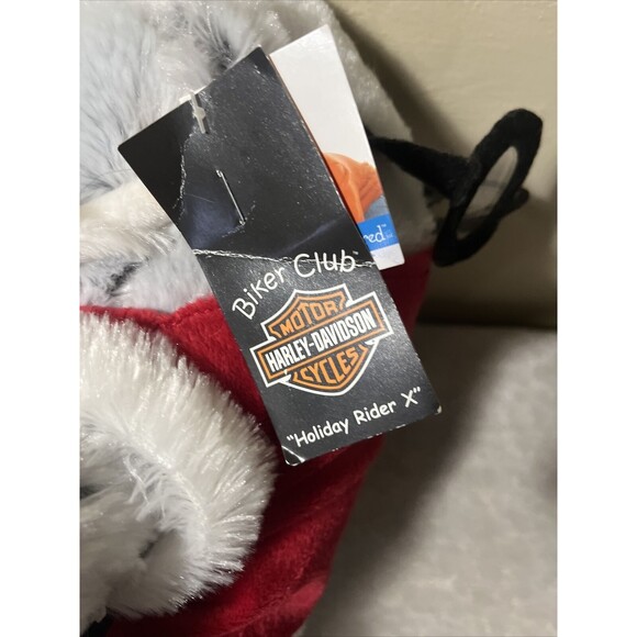NWT Harley Davidson Plush Christmas Grey Santa Bear 14" EUC - Picture 4 of 6